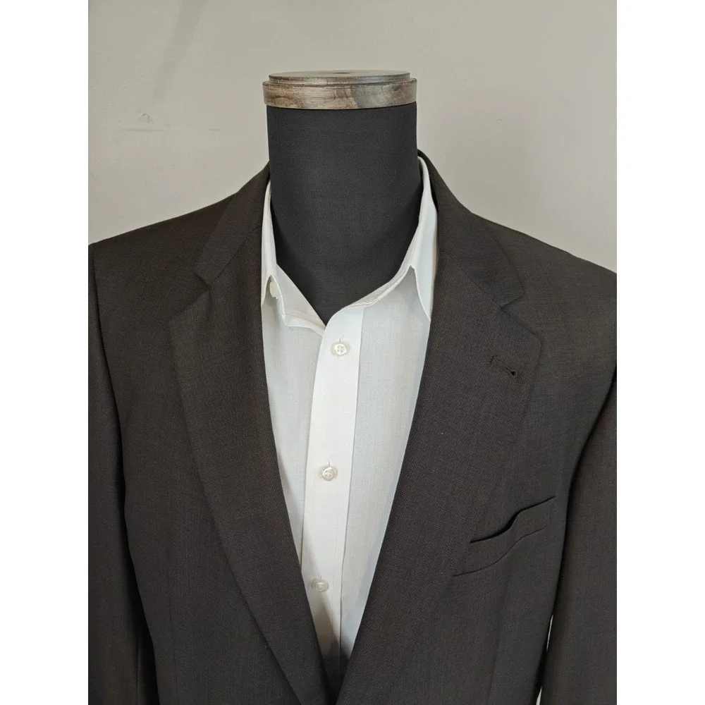 Jos A Bank Mens Wool Blazer 44L Brown 2 Button Sports Coat Signature Collection